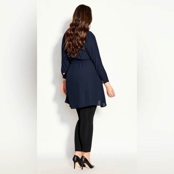 City Chic Shibara Shirt Dress/Top- Navy - NWT- Women’s Plus XXL - Picture 3 of 9